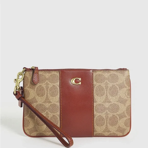 Signature Brown Wristlet by Coach - Picture 2 of 9